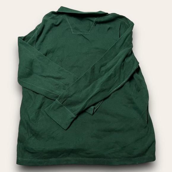 Y2K Nautica Sweater Forest Green Lightweight Pullover Gorpcore Collared Size XL - Picture 5 of 5